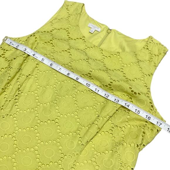 Talbots Women's Midi Dress Eyelet lined Scalloped Hem Green Sheath Size 6 NEW - Picture 5 of 10